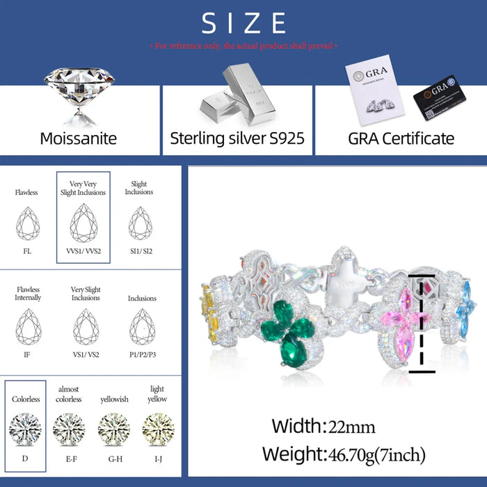 S925 Moissanite Floral Garden Bracelet - Different Drips