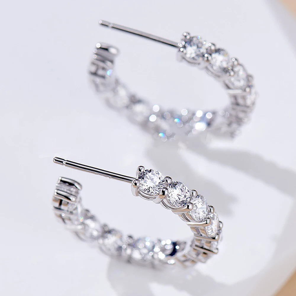 Women's S925 Moissanite Diamond Hoop Earrings - Different Drips