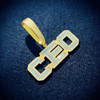 Thumbnail for Blue Baguette Bold Custom Letter Pendant - Different Drips