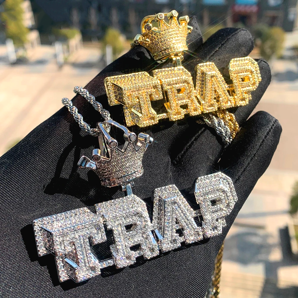 3D Trap Crowned Baguette Pendant - Different Drips