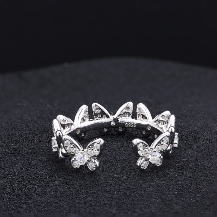 S925 Moissanite Butterfly Link Ring - Different Drips