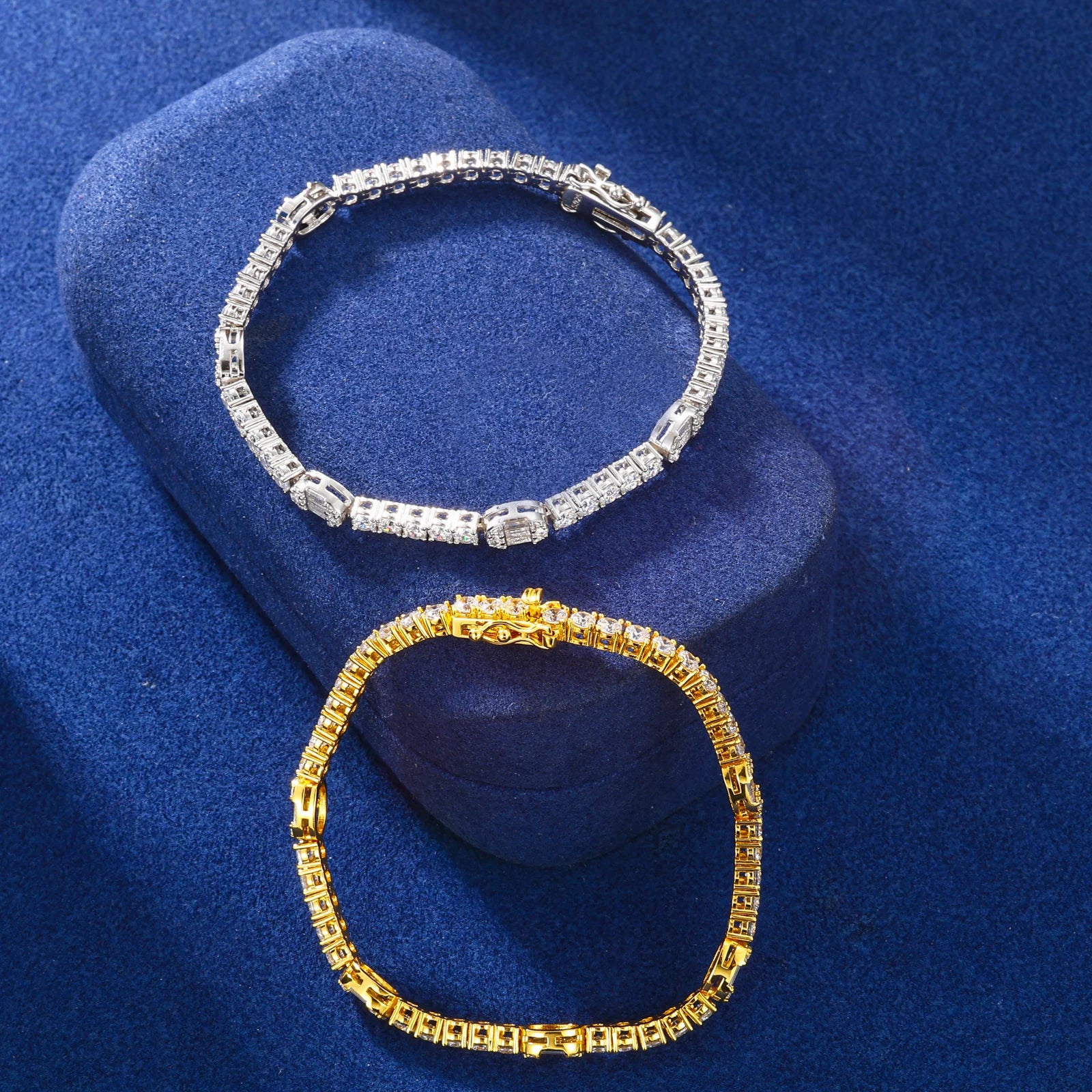 S925 Moissanite Baguette Accented Tennis Bracelet - Different Drips