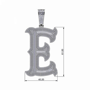 S925 Moissanite Baguette Custom Letter Pendant - Different Drips