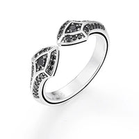 Thumbnail for S925 Black Moissanite Dual Shield Ring - Different Drips