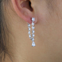 Thumbnail for S925 Women's Single Tear Drop Earrings - Different Drips