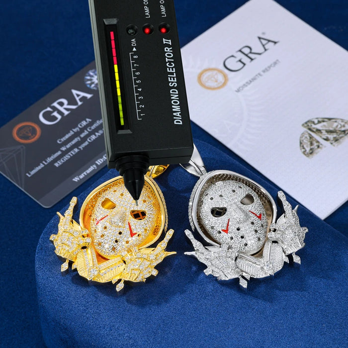 S925 Moissanite Diamond Jason Mask Pendant - Different Drips