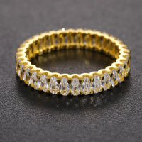 Thumbnail for S925 Baguette Oval Cut Moissanite Eternity Ring - Different Drips