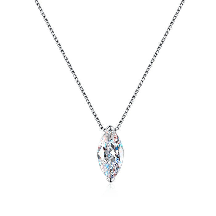 Women's S925 Oval Cut Moissanite Pendant - Different Drips