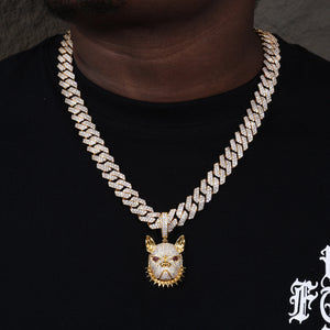Iced Moissanite Bulldog Head Pendant - Different Drips