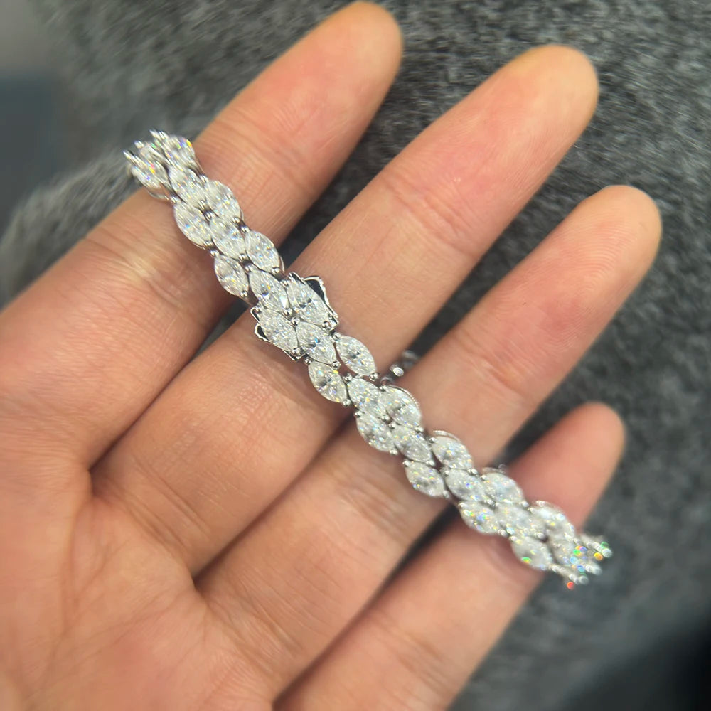 Women's S925 Moissanite Marquise Cut Diamond Bracelet - Different Drips