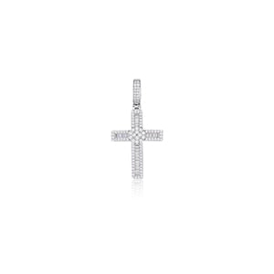 S925 Moissanite Baguette Cross Pendant - Different Drips