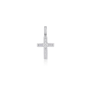 S925 Moissanite Baguette Cross Pendant - Different Drips