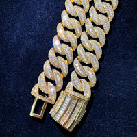 Thumbnail for 19mm All Over Baguette Curve Cuban Link Chain - Different Drips