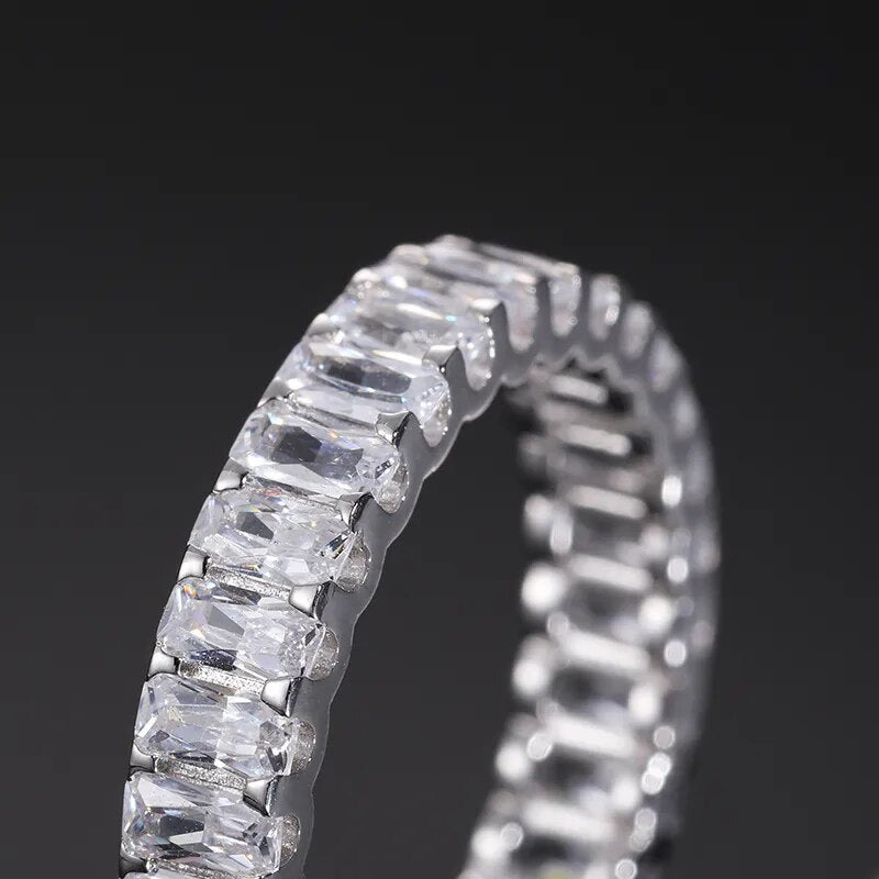 S925 Baguette Moissanite Eternity Band Ring - Different Drips