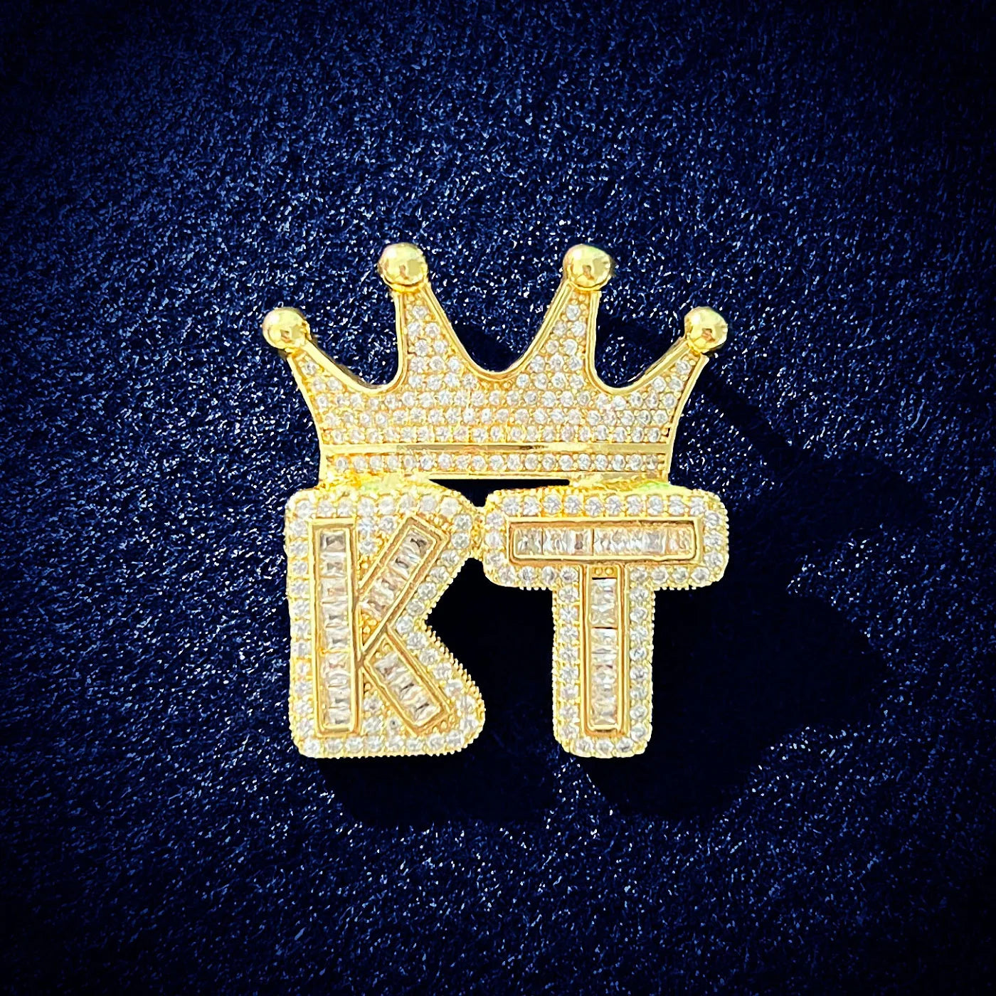 Baguette Crowned Bail Custom Letter Pendant - Different Drips