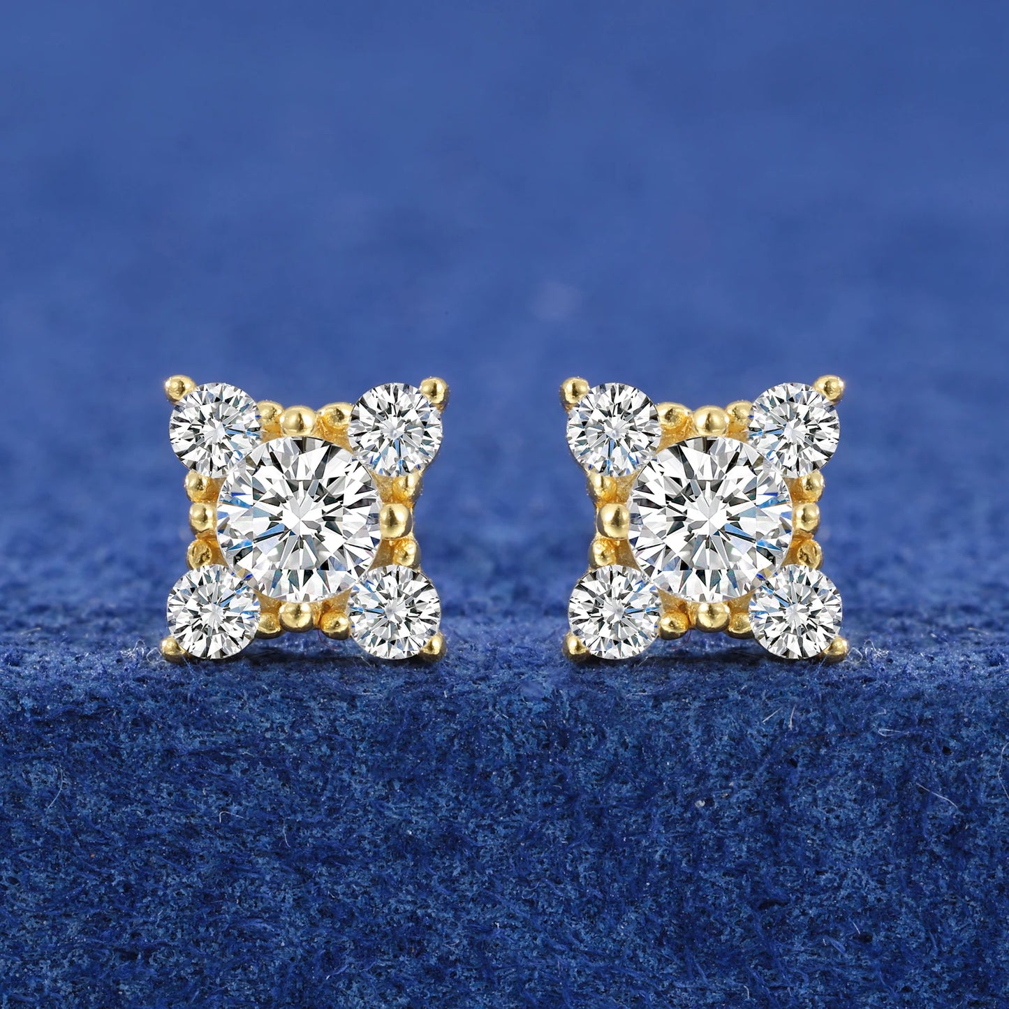 S925 Moissanite Cluster Stud Earrings - Different Drips