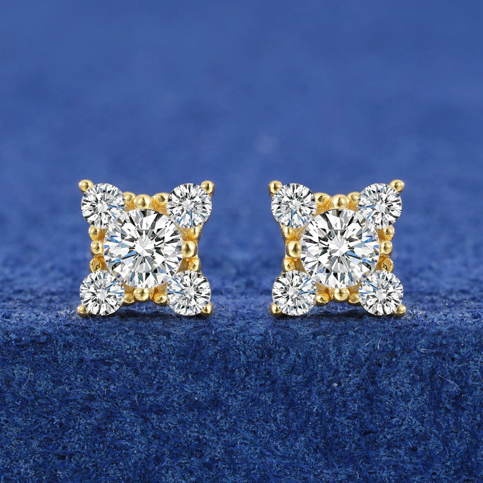 S925 Moissanite Cluster Stud Earrings - Different Drips