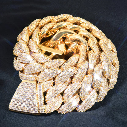 23mm Clustered Baguette Cuban Link Chain - Different Drips