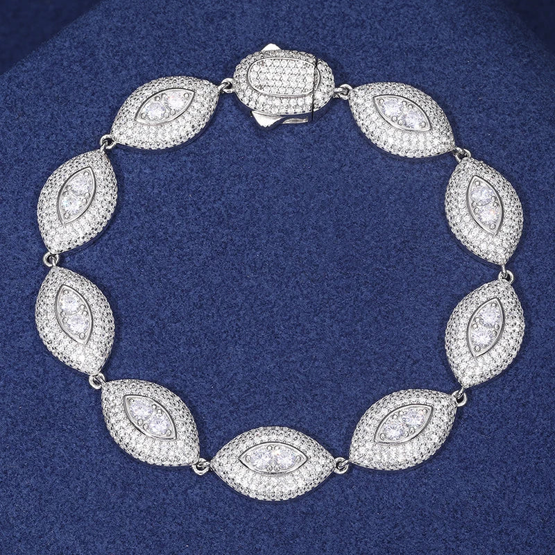 S925 Moissanite Diamond Eye Link Bracelet - Different Drips