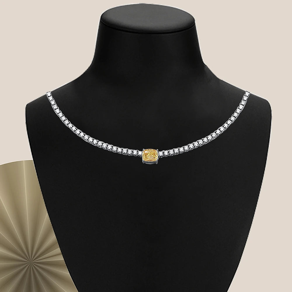 3mm Women's S925 Emerald Cut Moissanite Tennis Necklace - Different Drips