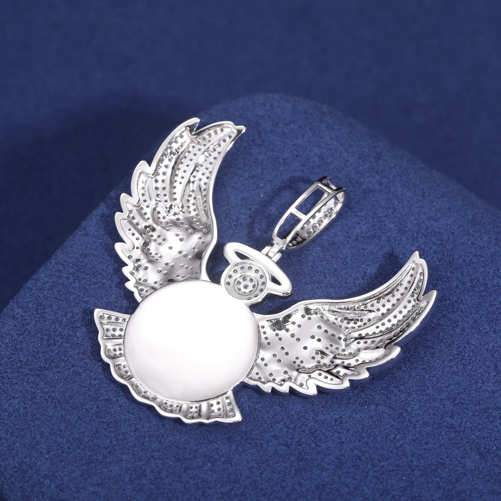 S925 Moissanite Diamond Angel Wings Custom Photo Pendant - Different Drips
