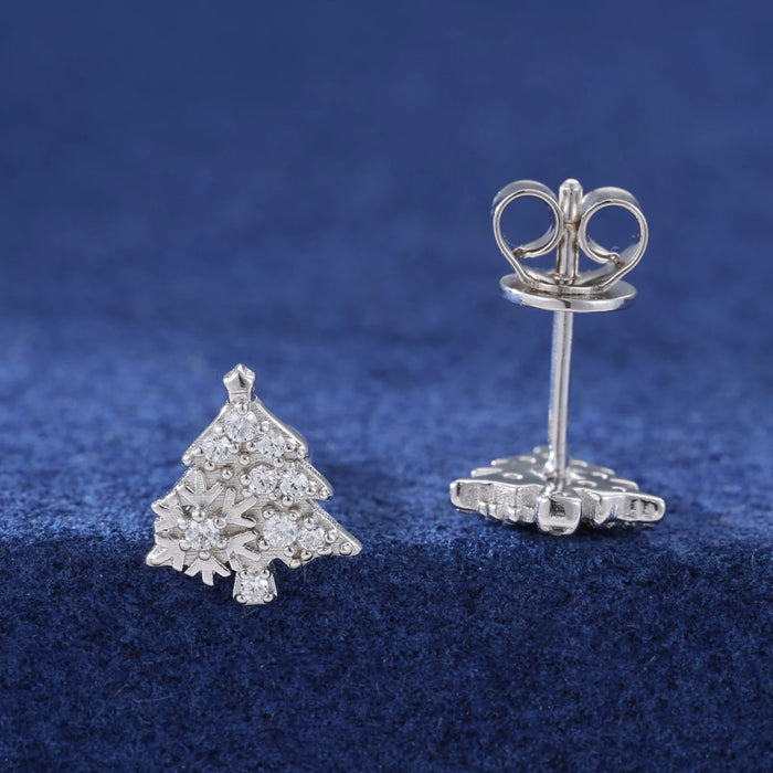 S925 Moissanite Diamond Christmas Tree Stud Earrings - Different Drips