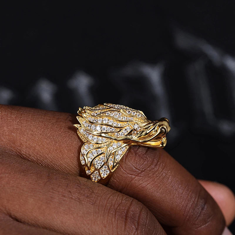 S925 Moissanite Royalty Dragon Head Ring - Different Drips