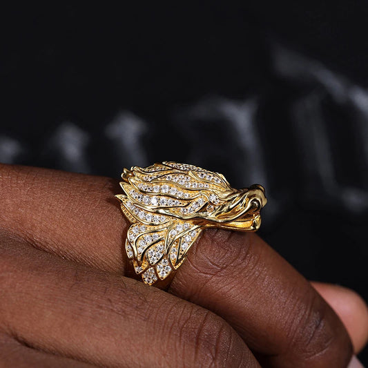 S925 Moissanite Royalty Dragon Head Ring - Different Drips