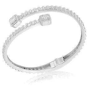 4mm S925 Moissanite Baguette Bangle Bracelet - Different Drips