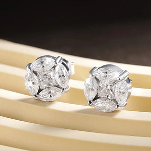 Women's S925 Moissanite Cluster Star Diamond Cur Stud Earrings - Different Drips