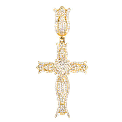 S925 Moissanite Blooming Rose Pendant - Different Drips