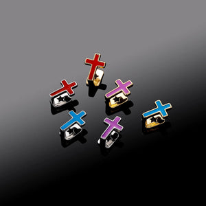 Enamel Cross Single Tooth Grillz - Different Drips