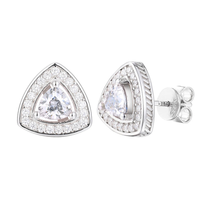 S925 Moissanite Trillion-Cut Stud Earrings - Different Drips