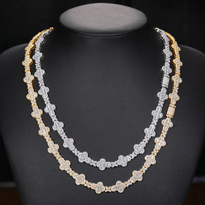 10mm S925 Moissanite Cross Stationed Star Link Tennis Chain - Different Drips