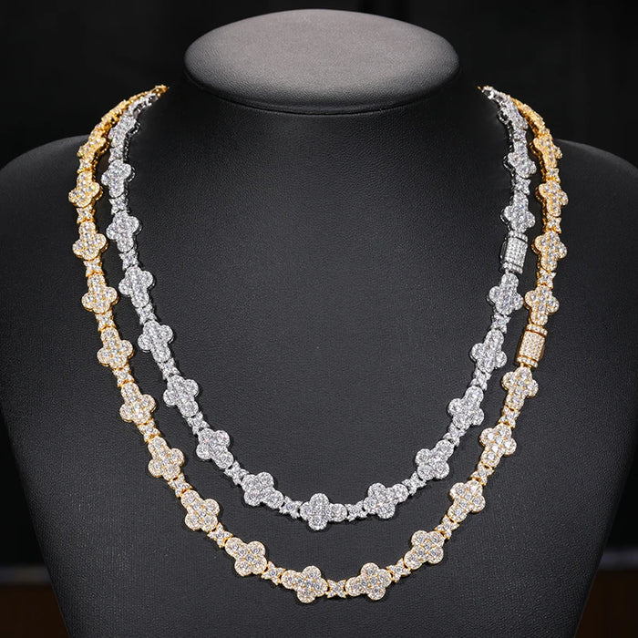 10mm S925 Moissanite Cross Stationed Star Link Tennis Chain - Different Drips