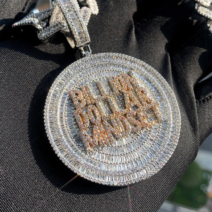 Iced Out Baguette Billon Dollar Mindset Pendant - Different Drips