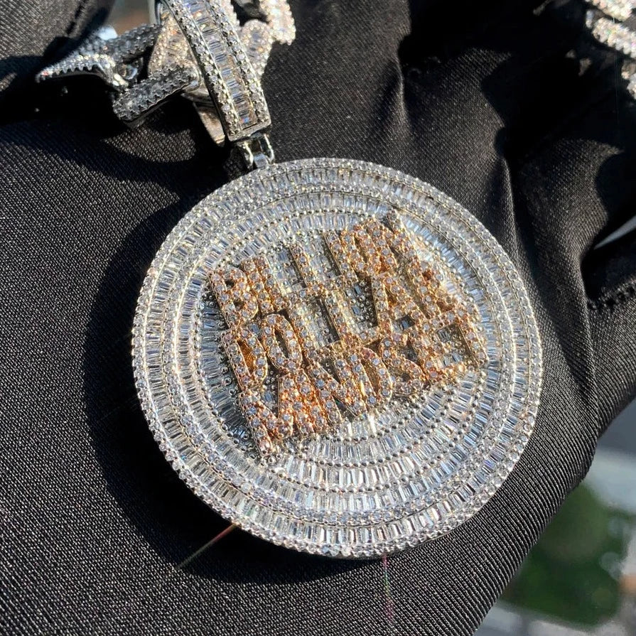 Iced Out Baguette Billon Dollar Mindset Pendant - Different Drips