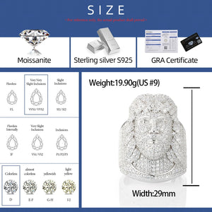 S925 Moissanite Iced Jesus Piece Ring - Different Drips