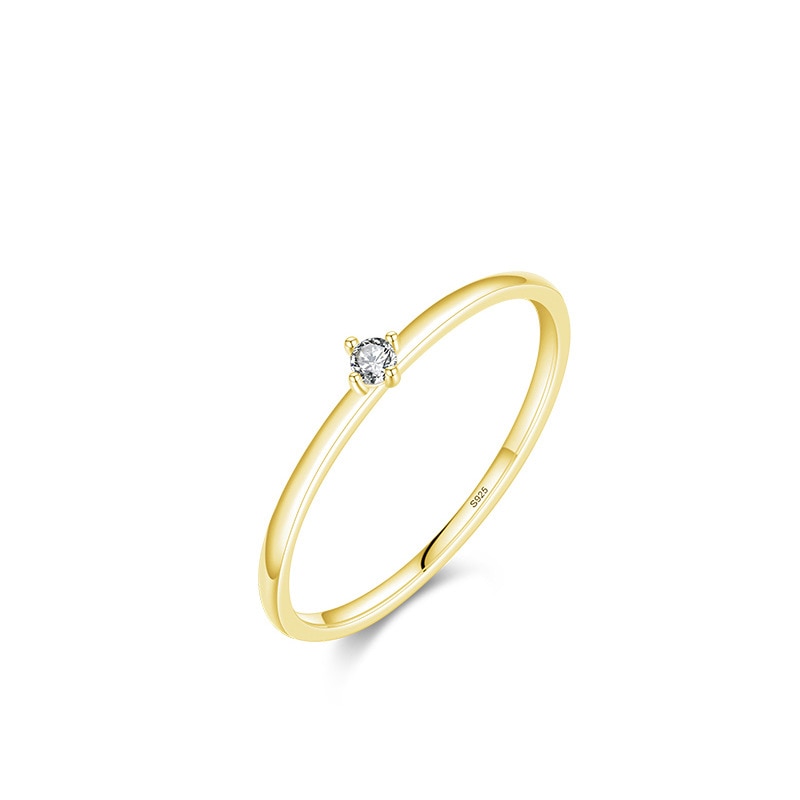 Women's S925 Moissanite Micro Solitaire Band Ring - Different Drips