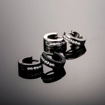 Iced Black Hoop Earrings - Different Drips