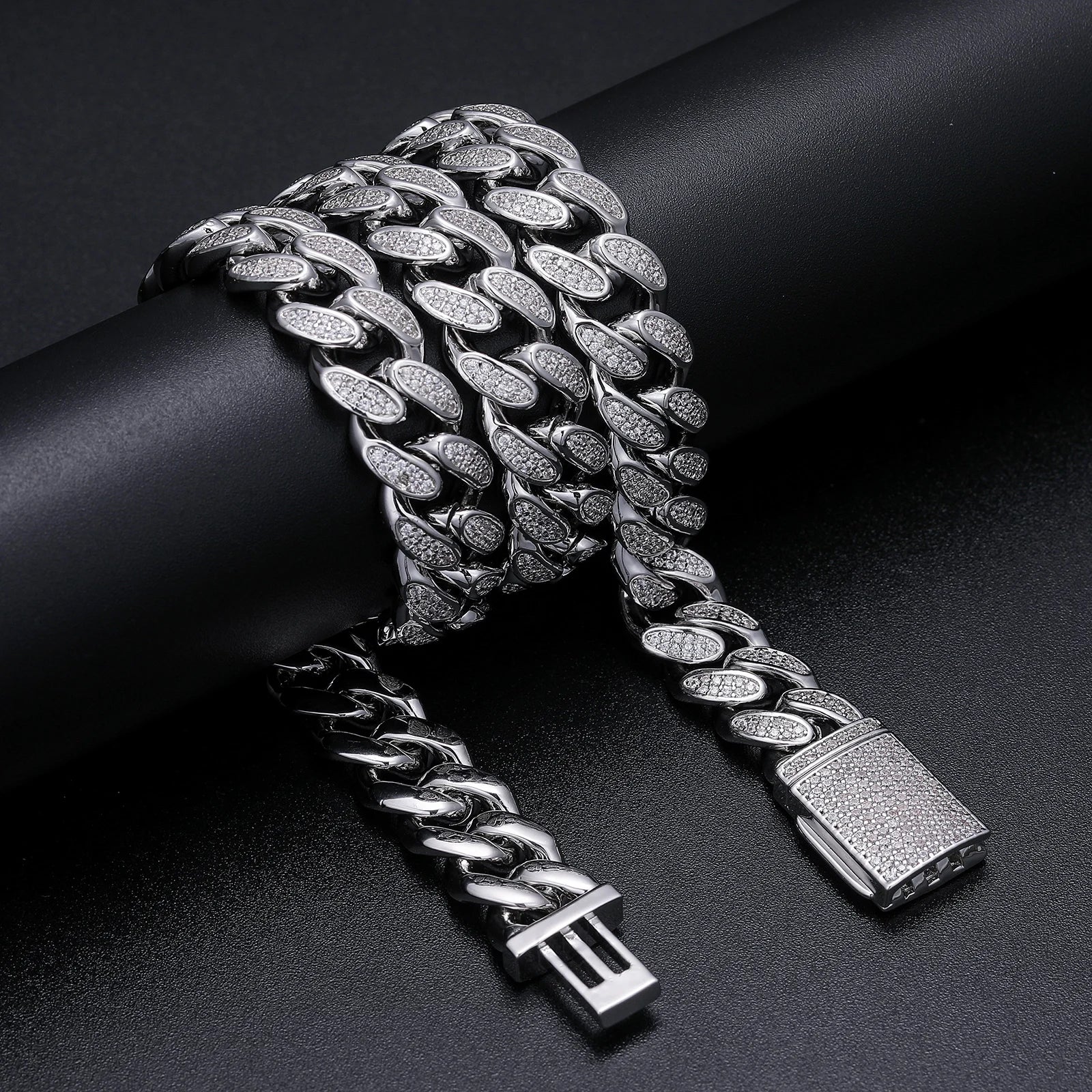 12mm Iced Out Miami Cuban Link Chain - Different Drips