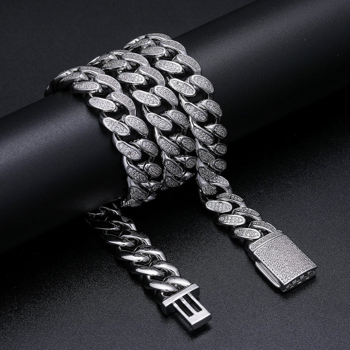 12mm Iced Out Miami Cuban Link Chain - Different Drips