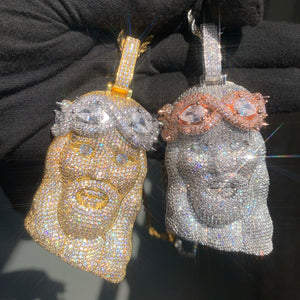 Diamond Infinity Crowned Jesus Pendant - Different Drips