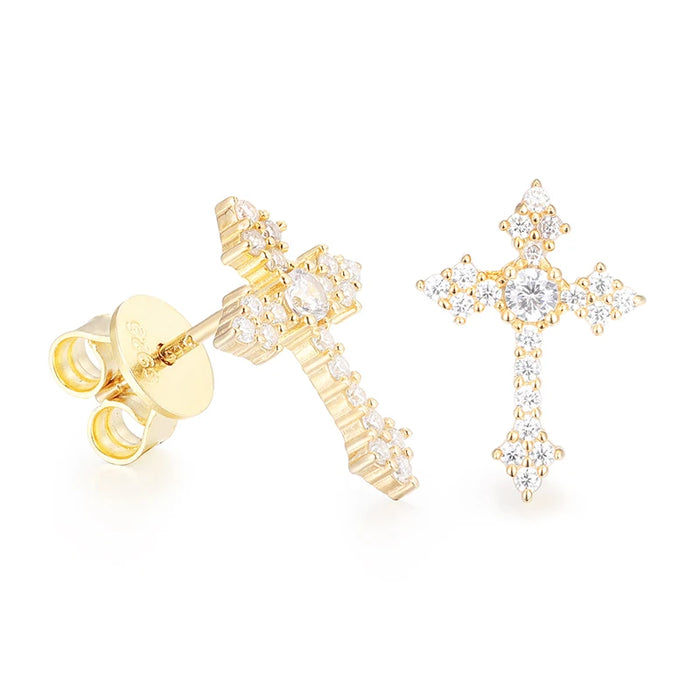 S925 Moissanite Diamond Cross Earrings - Different Drips