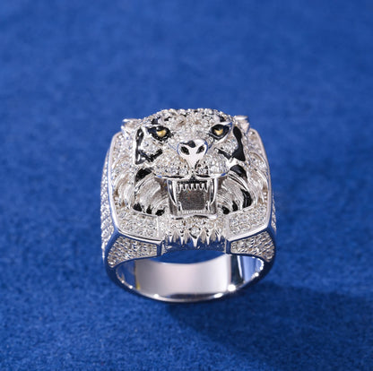 S925 Moissanite Diamond Fierce Tiger Ring - Different Drips