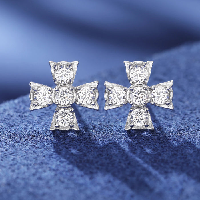 S925 Moissanite Cross Earrings - Different Drips