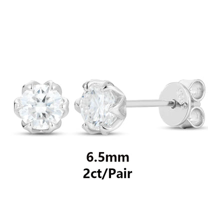S925 Moissanite Round Flower Stud Earrings - Different Drips