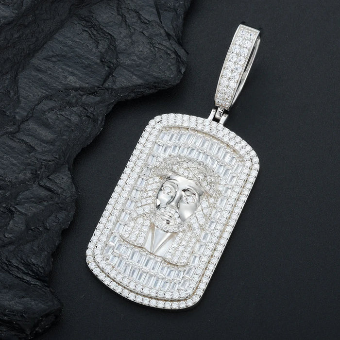 S925 Moissanite Rectangular Jesus Pendant - Different Drips
