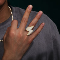 Thumbnail for S925 Moissanite Lightning Bolt Ring - Different Drips