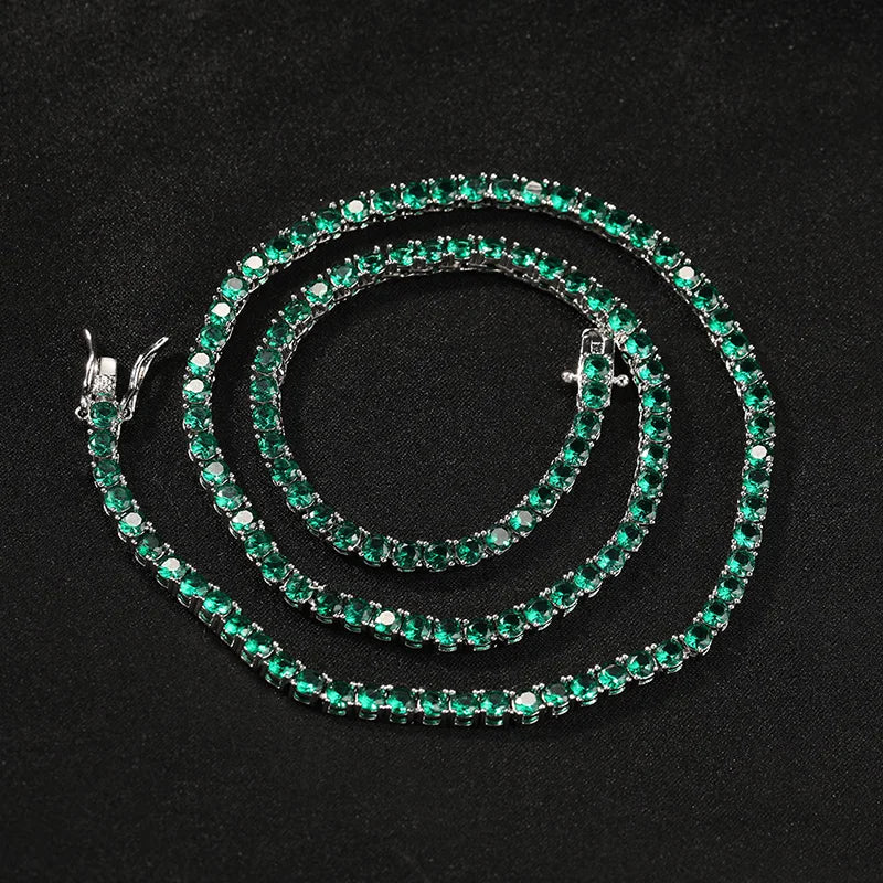 Iced Out Emerald Green Tennis Chain - Different Drips